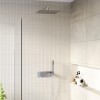 Chrome Dual Outlet Wall Mounted Thermostatic Mixer Shower - Cube