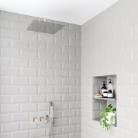 Chrome Concealed Mixer Shower with Mounted Head - Flow