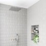 Chrome 2 Outlet  Wall Mounted Thermostatic Mixer Shower Set with Hand Shower - Cube