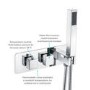 Chrome Dual Outlet Wall Mounted Thermostatic Mixer Shower - Cube