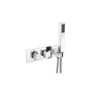 Chrome Dual Outlet Wall Mounted Thermostatic Mixer Shower - Cube