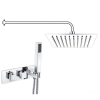 Chrome Dual Outlet Wall Mounted Thermostatic Mixer Shower - Cube