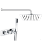 Chrome Concealed Mixer Shower with Mounted Head - Flow