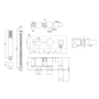 Chrome 2 Outlet  Wall Mounted Thermostatic Mixer Shower Set with Hand Shower - Cube