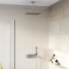 Chrome Dual Outlet Ceiling Mounted Thermostatic Mixer Shower - Cube