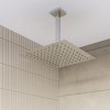 Chrome Dual Outlet Ceiling Mounted Thermostatic Mixer Shower - Cube