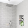 Chrome Dual Outlet Ceiling Mounted Thermostatic Mixer Shower - Cube