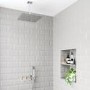 Chrome 2 Outlet  Ceiling Mounted Thermostatic Mixer Shower Set with Hand Shower - Cube