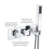 Chrome Dual Outlet Ceiling Mounted Thermostatic Mixer Shower - Cube