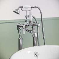 Chrome Freestanding Bath Shower Mixer Tap - Helston Chrome Freestanding Bath Shower Mixer Tap - Helston