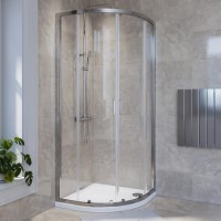 800mm Chrome 4mm Glass Quadrant Shower Enclosure with Shower Tray - Lyra 800mm Chrome 4mm Glass Quadrant Shower Enclosure with Shower Tray - Lyra