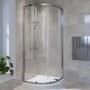 800mm Chrome 4mm Glass Quadrant Shower Enclosure with Shower Tray - Lyra