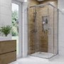 800mm Chrome 6mm Glass Square Corner Entry Shower Enclosure with Shower Tray - Carina