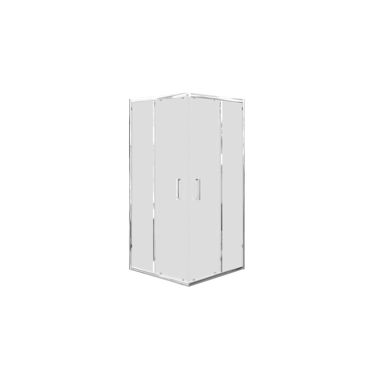 800mm Chrome 6mm Glass Square Corner Entry Shower Enclosure with Shower Tray - Carina