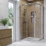 Chrome 6mm Glass Right Hand Offset Quadrant Shower Enclosure with Shower Tray 900x760mm - Carina