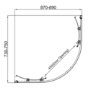 GRADE A1 - 900x760mm Carina 6mm Offset Quadrant