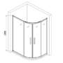 Chrome 6mm Glass Right Hand Offset Quadrant Shower Enclosure with Shower Tray 1000x800mm - Carina