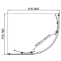 1000x800mm Chrome 6mm Glass Right Hand Offset Quadrant Shower Enclosure with Shower Tray - Carina
