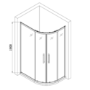Chrome 6mm Glass Right Hand Offset Quadrant Shower Enclosure with Shower Tray 1200x800mm - Carina