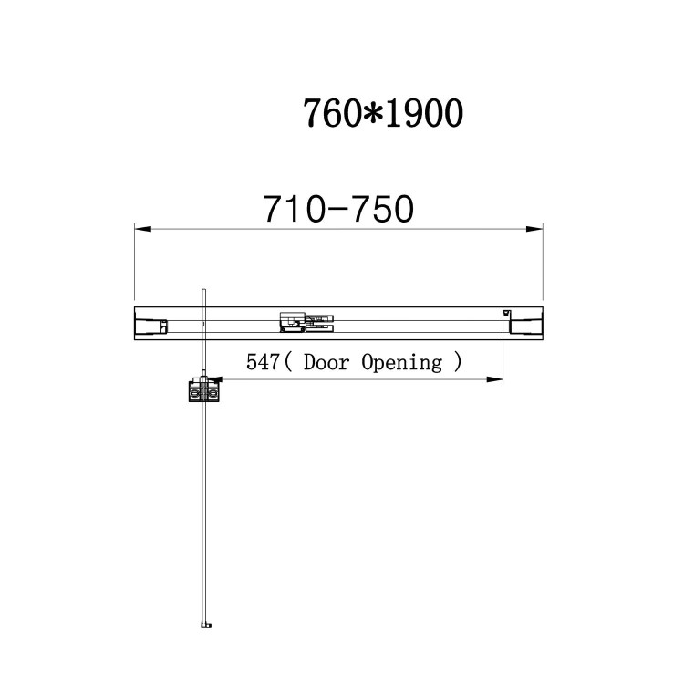 Chrome 6mm Glass Rectangular Hinged Shower Enclosure 760x800mm - Carina