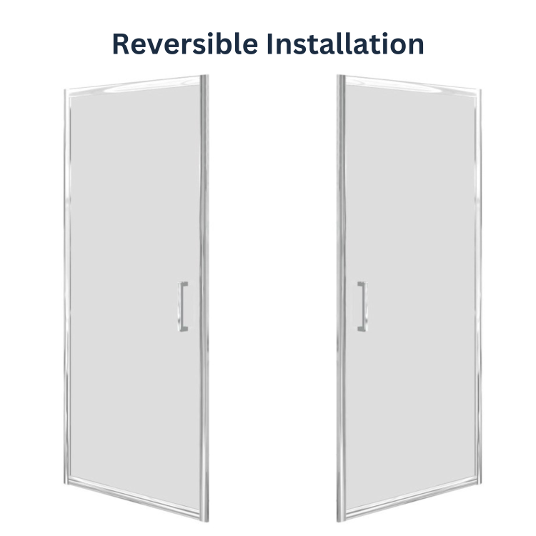 Chrome 6mm Glass Square Hinged Shower Enclosure with Shower Tray 800mm - Carina