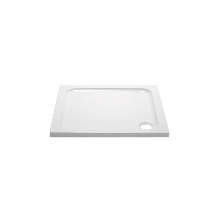 Chrome 6mm Glass Square Hinged Shower Enclosure with Shower Tray 800mm - Carina