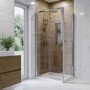 Chrome 6mm Glass Rectangular Hinged Shower Enclosure 900x700mm - Carina