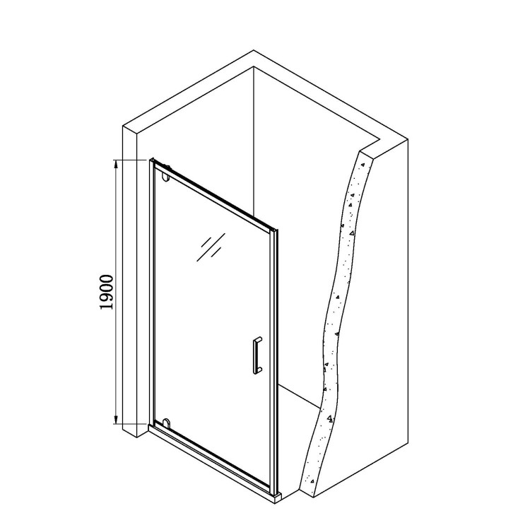 Chrome 6mm Glass Rectangular Hinged Shower Enclosure 900x760mm - Carina