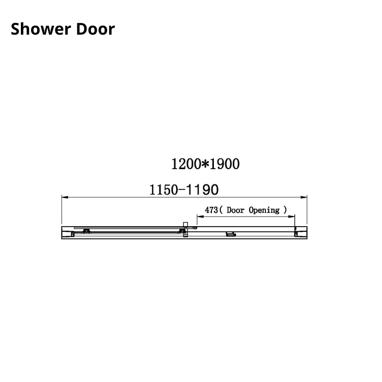 1200x700mm Chrome 6mm Glass Rectangular Sliding Shower Enclosure - Carina