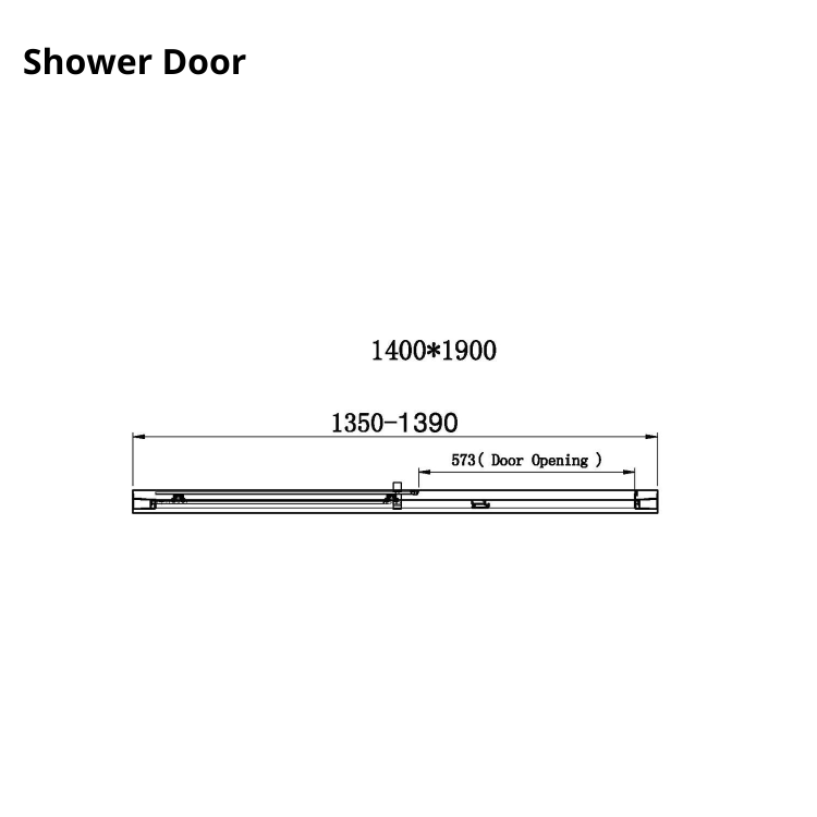 Chrome 6mm Glass Rectangular Sliding Enclosure 1400x800mm - Carina