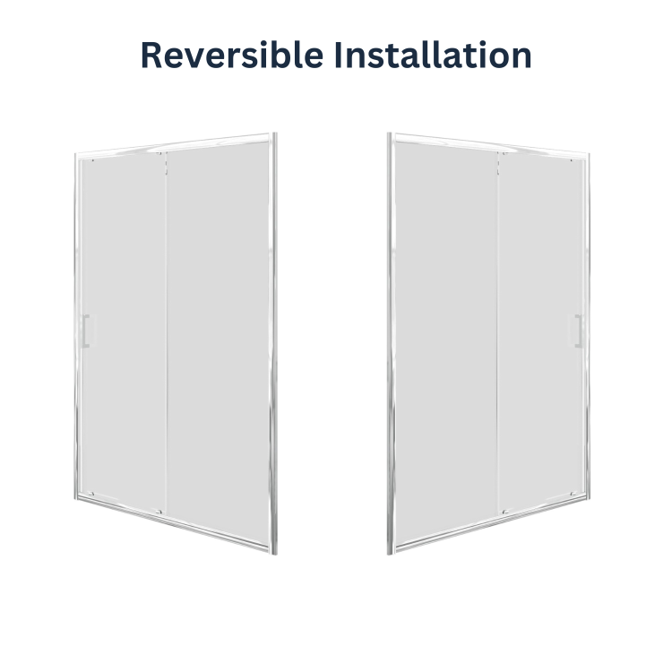 1700x800mm Chrome 6mm Glass Rectangular Sliding Shower Enclosure with Shower Tray - Carina