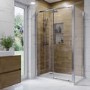 1700x800mm Chrome 6mm Glass Rectangular Sliding Shower Enclosure with Shower Tray - Carina