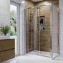1700x800mm Chrome 6mm Glass Rectangular Sliding Shower Enclosure with Shower Tray - Carina