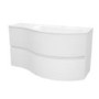 Grade A1 - 1000mm White Wall Hung Right Hand Curved Vanity Unit with Basin - Tulum