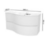 Grade A1 - 1000mm White Wall Hung Right Hand Curved Vanity Unit with Basin - Tulum