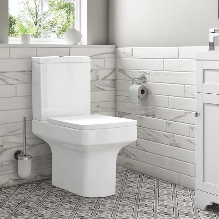 Grade A1 - Open Back Close Coupled Toilet - Ashford