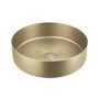 600mm Black Wall Hung Countertop Vanity Unit with Brass Basin and Shelf - Lugo