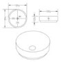 600mm Black Wall Hung Countertop Vanity Unit with Black Marble Effect Basin and Shelf - Lugo