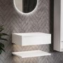 GRADE A1 - 600mm White Wall Hung Countertop Basin Shelf - Lugo