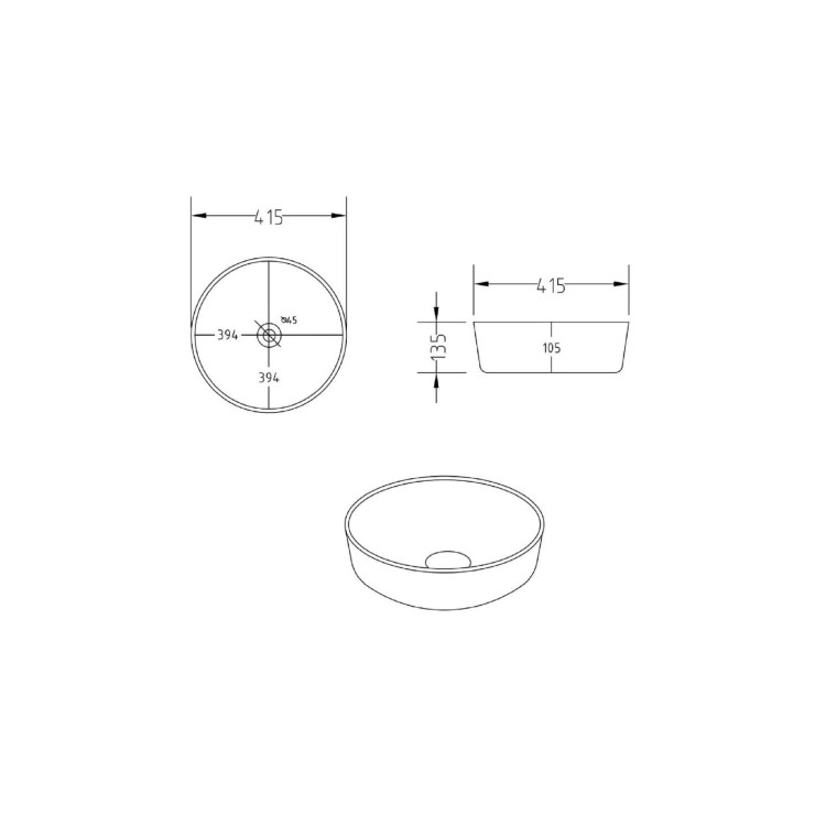 1200mm Black Wall Hung Double Countertop Vanity Unit with Basin - Lugo