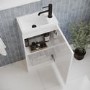 400mm White Freestanding Cloakroom Vanity Unit with Basin and Black Handle - Ashford