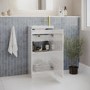 400mm White Freestanding Cloakroom Vanity Unit with Basin and Brass Handle - Ashford
