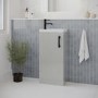 400mm Grey Freestanding Cloakroom Vanity Unit with Basin and Black Handle - Ashford