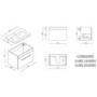 600mm White Wall Hung Vanity Unit with Basin and Black Handle - Ashford