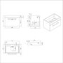 Grade A1 - 600mm Wood Effect Wall Hung Vanity Unit with Basin and Black Handle - Ashford