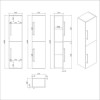 White  Wall Hung Tall Bathroom Cabinet with Chrome Handles 350mm- Ashford
