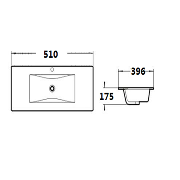GRADE A1 - 500mm White Floor Standing Door Vanity Unit with Basin and Brushed Brass Handles - Ashford