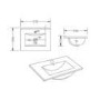 Grade A1 - 500 mm White Freestanding Vanity Unit with Basin and Brass Handles - Ashford