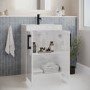 600mm White Freestanding Vanity Unit with Basin and Black Handles - Ashford
