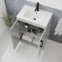 600mm Grey Freestanding Vanity Unit with Basin and Black Handles - Ashford